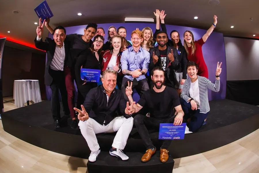 Vidar Phoenix with his team after a startup program